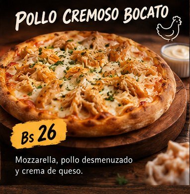 Pizza Pollo Cremoso Bocato individual